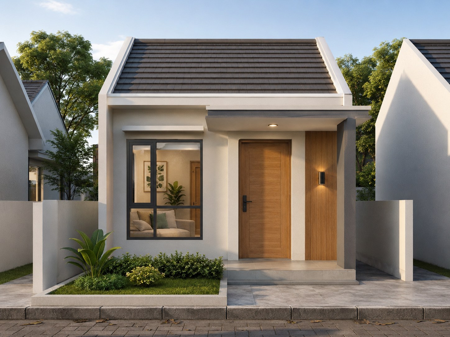 Inspirasi tampak depan rumah Type 21
